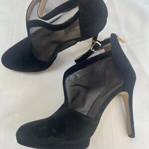 INC Black Suede and Mesh Heels. Size 9.5.